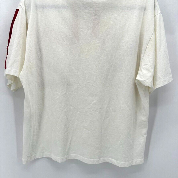 No. 21 Embellished T Shirt Ivory Red Velvet Logo Size 4 Rhinestone Glam Preppy - Picture 9 of 11
